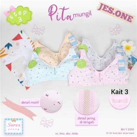 BYR031 miniset step 3 katun kait belakang younghearts 32B 34B .